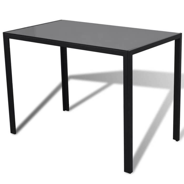 Clarence* Juego de 1 mesa + 4 sillas - SOLOMON - Juego de comedor de cinco piezas, negro y europeo 1502055