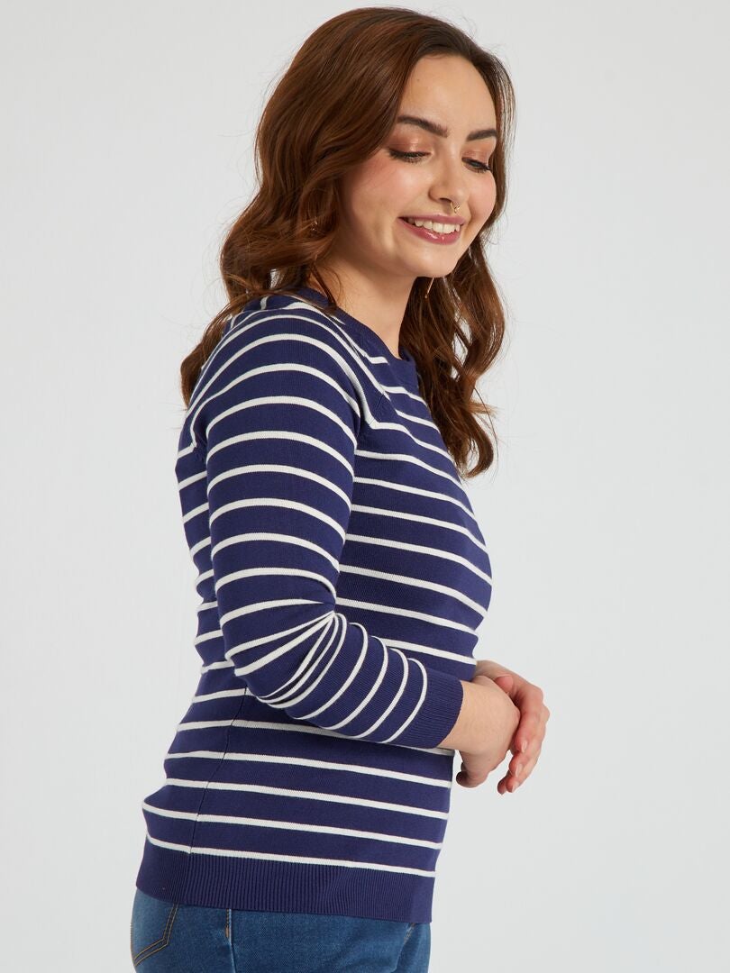 Sweter z cienkiej dzianiny - So Easy - NIEBIESKI