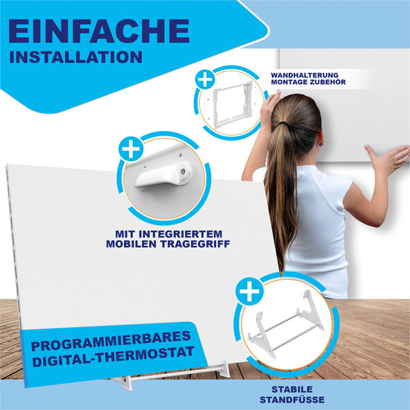 Hybrid Infrarotheizung, inkl. Thermostat, 700 W
