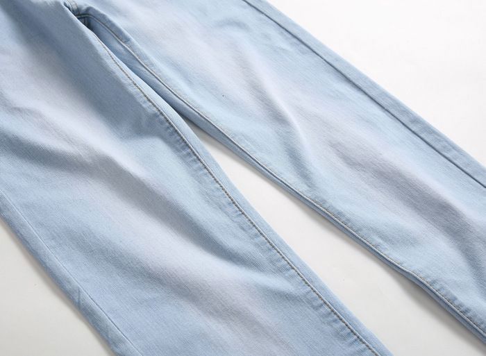 Pantalones vaqueros rectos elásticos para hombre con efecto desteñido y lavado - INSFITY - Azul claro