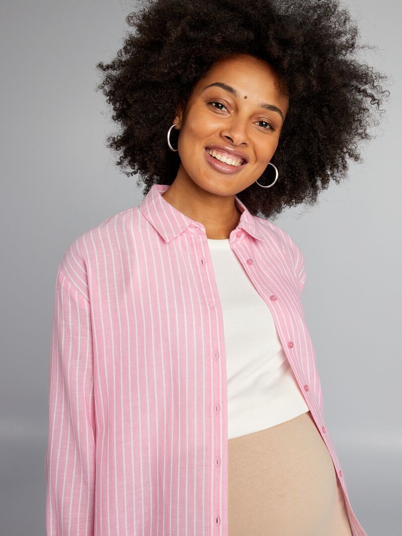 Gestreept zwangerschapsshirt - ROZE