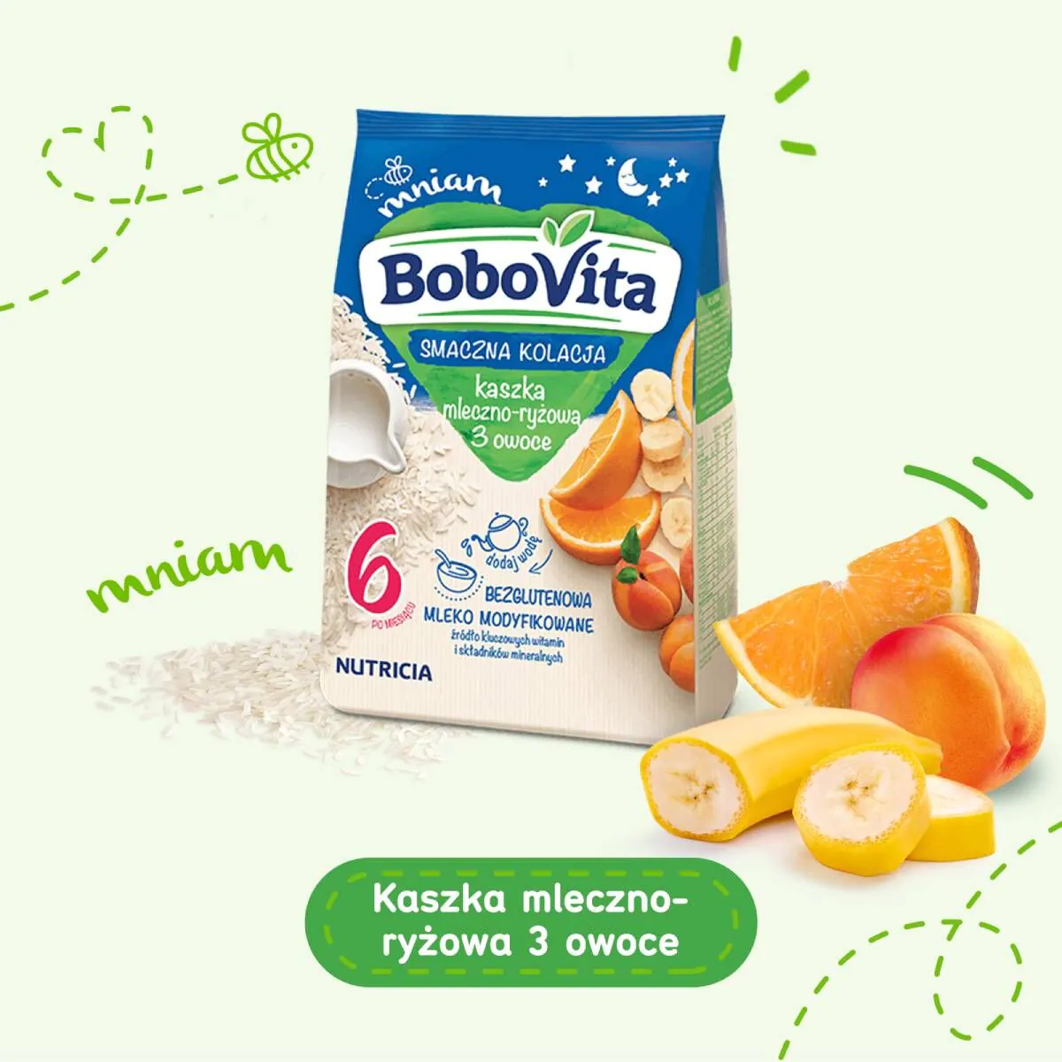 Bobovita Kaszka Mleczno-Ryżowa Owocowa