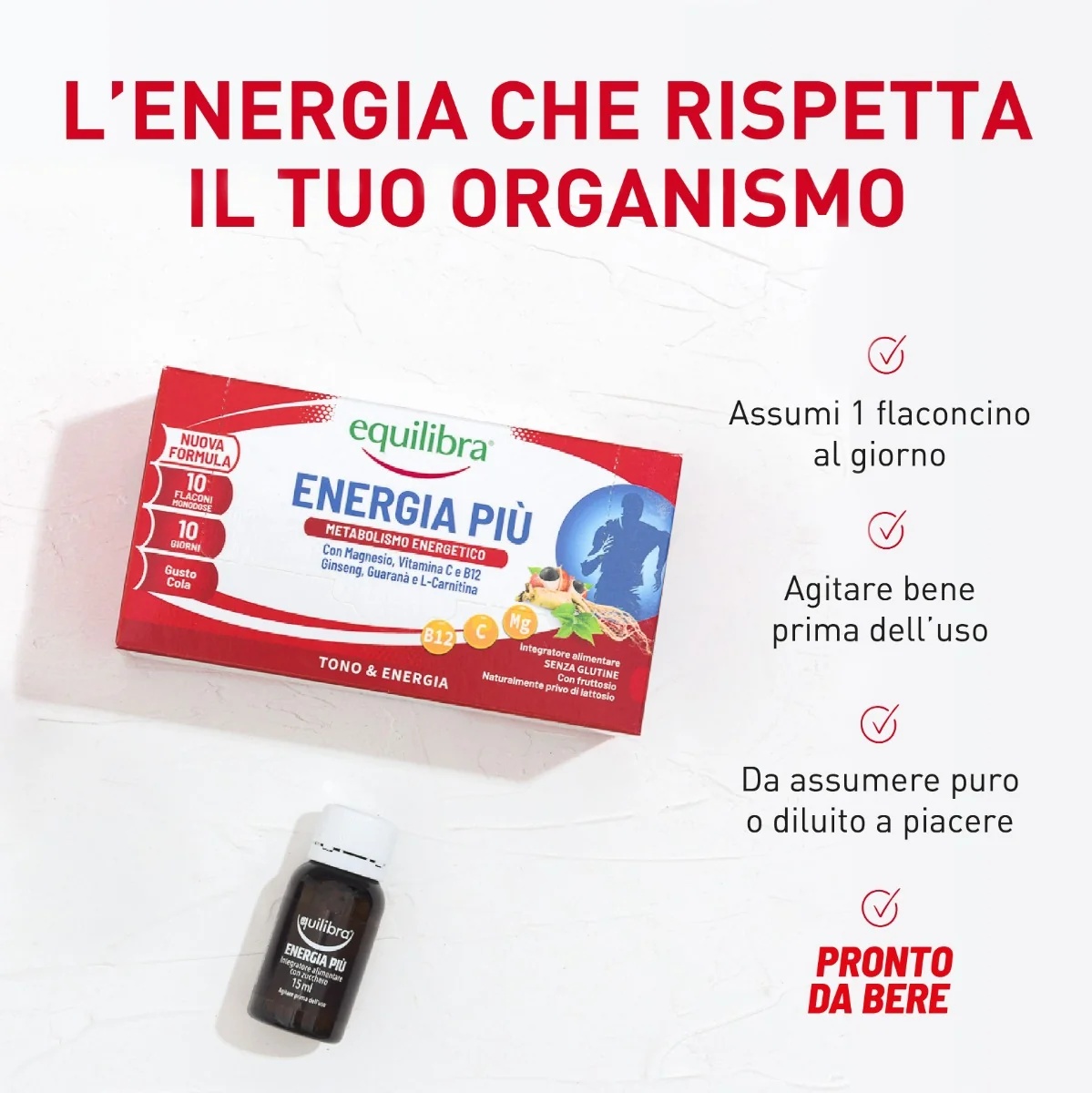 EQUILIBRA Equilibra Energy Plus 10 φιαλίδια συμπλήρωμα βιταμινών και μετάλλων