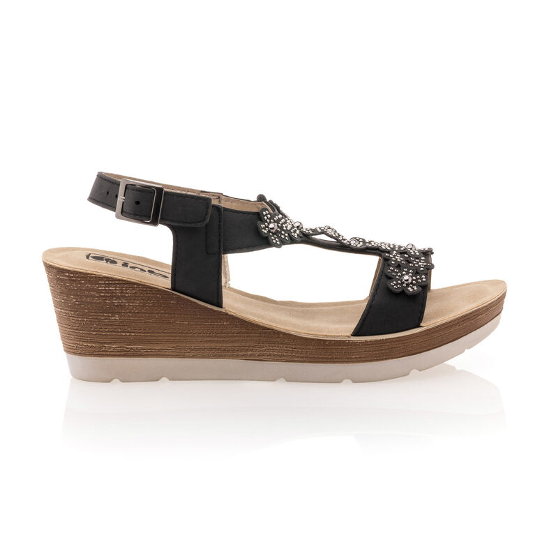 Sandalias negras para mujer / Zapatos de punta abierta