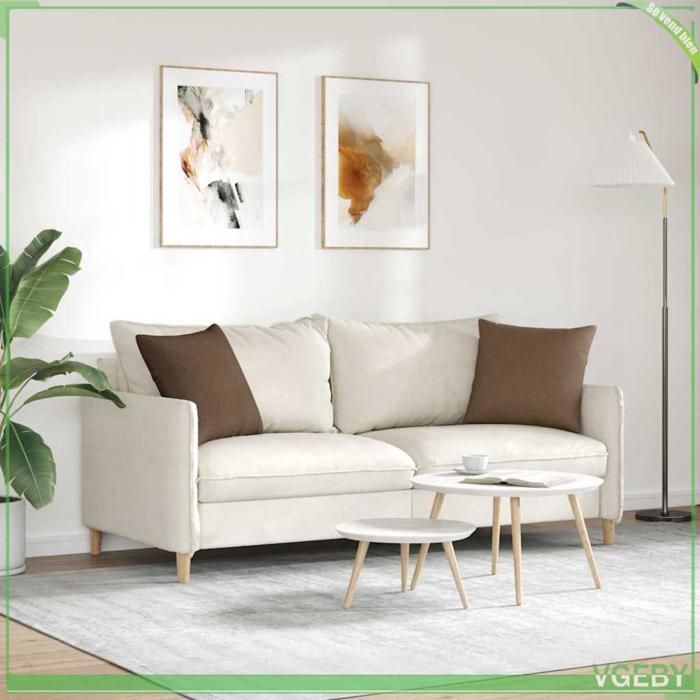 Cojines para sofá - Marrón - 45 x 45 cm - Fundas extraíbles - Relleno de poliéster