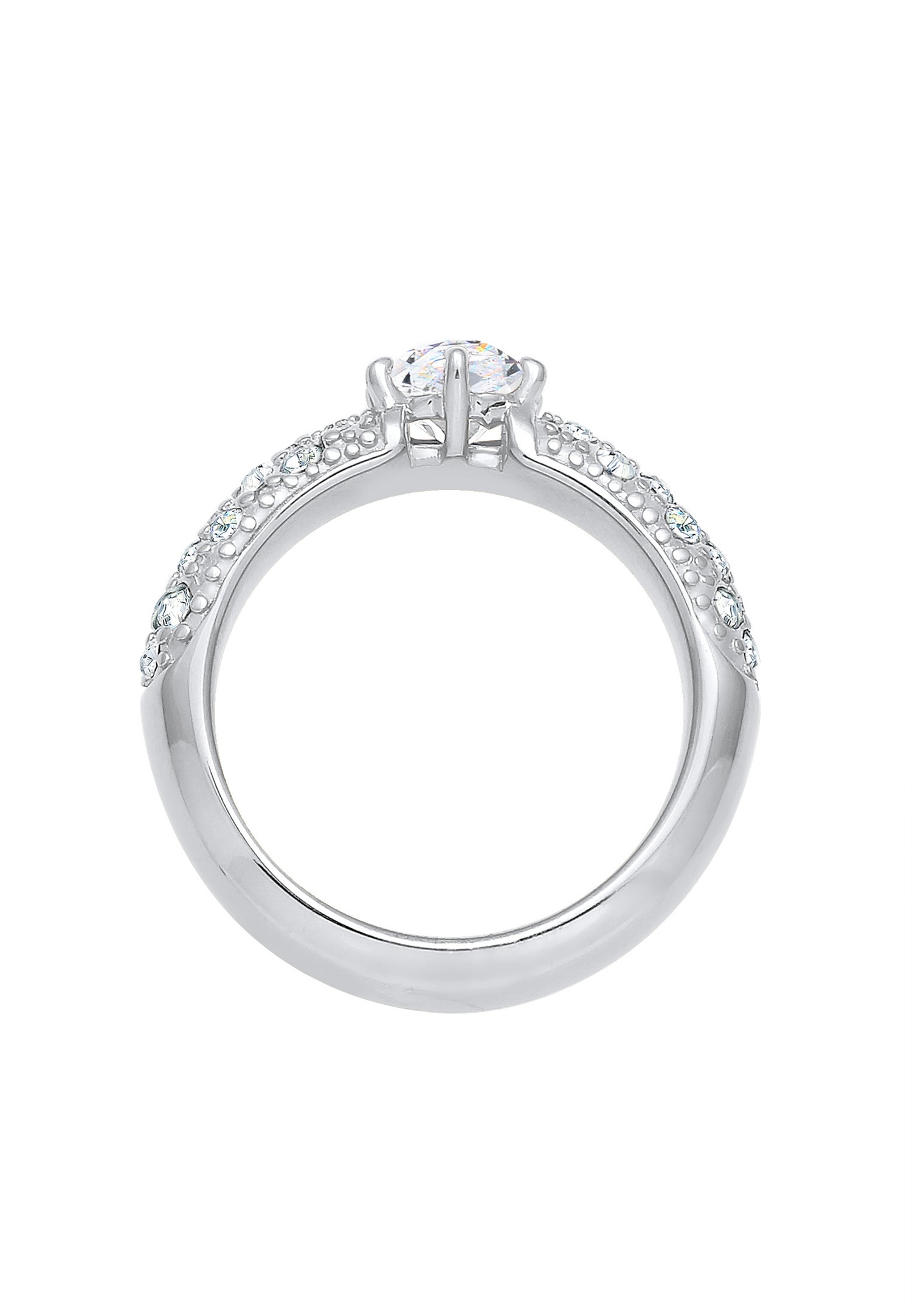 Elli PREMIUM Bague de fiançailles avec cristaux en argent sterling 925
