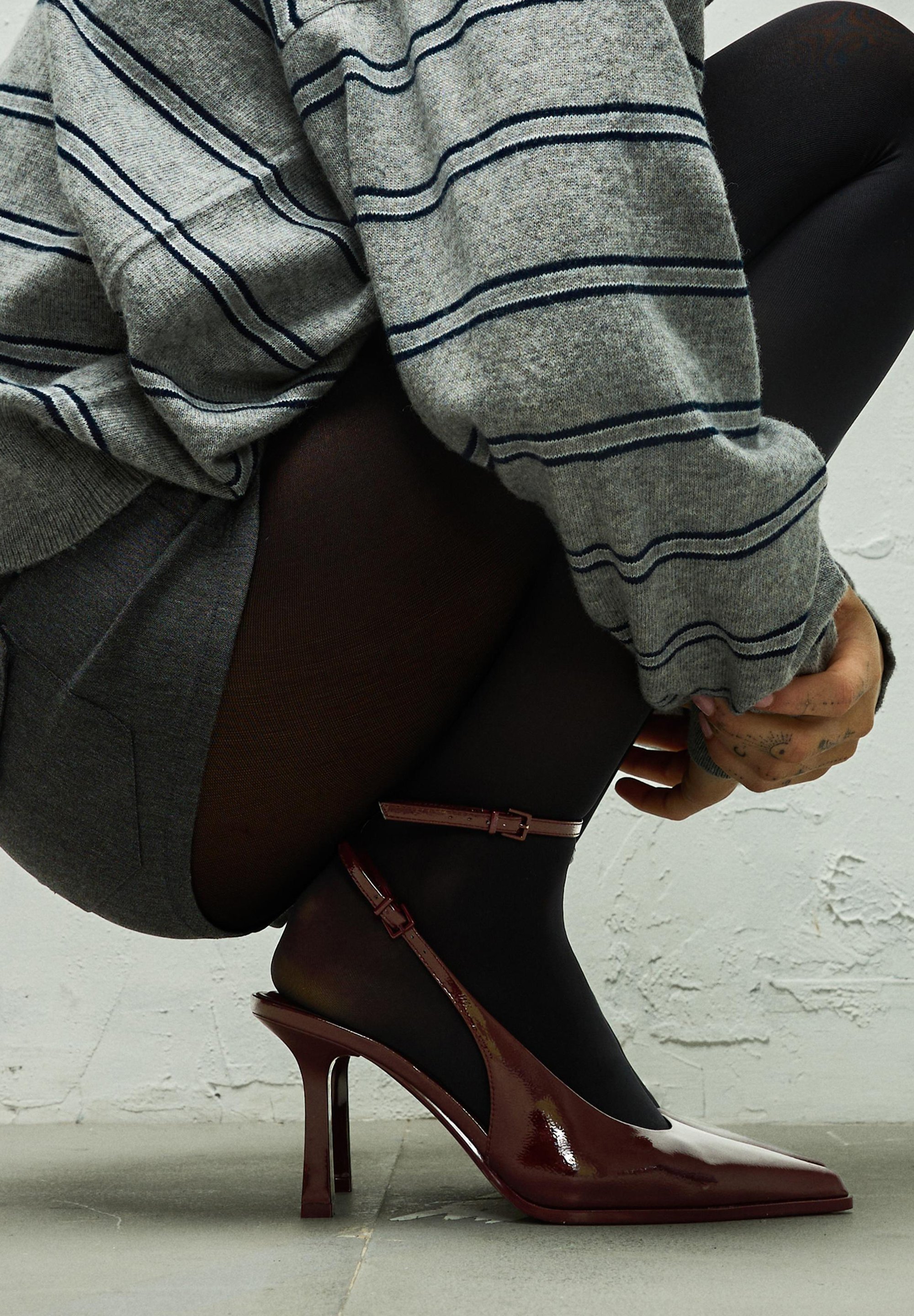 Scarpe con tacco alto Bershka - rosso scuro