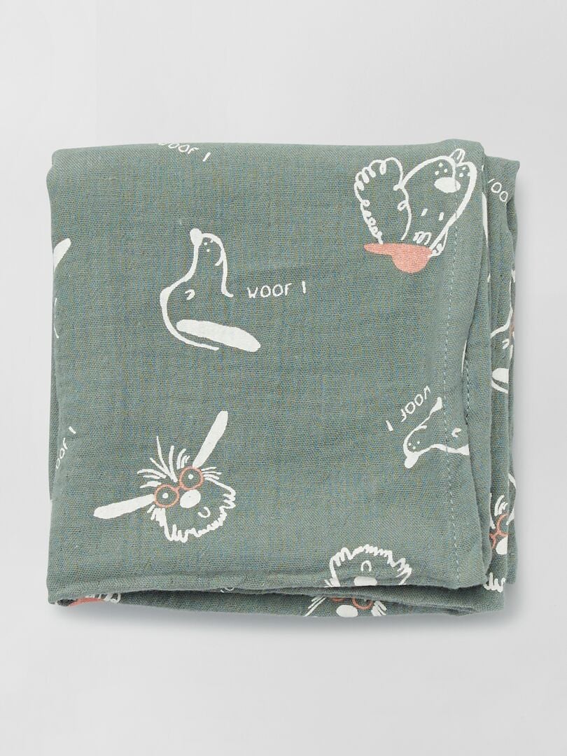 Set van 3 katoenen gaasdekens - WIT