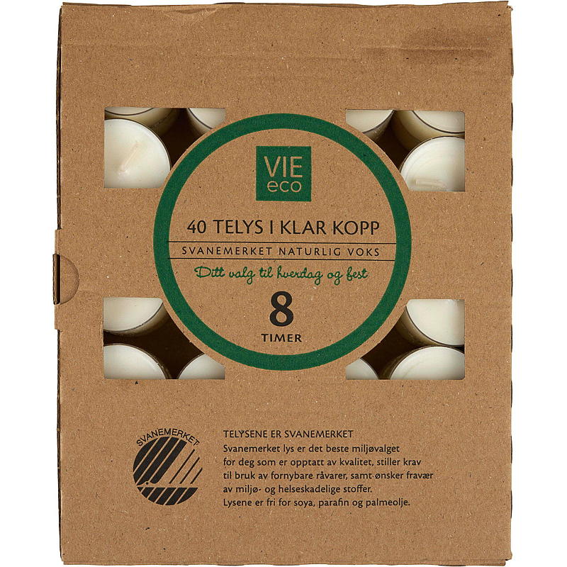 Vie Eco värmeljus 40-pack 8 timmars ljus Vie Eco