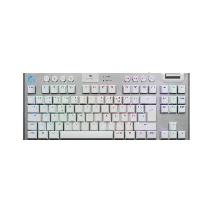 Gamingtoetsenbord - Draadloos - Logitech G - G915 TKL X - AZERTY - Tactiele schakelaars - Wit