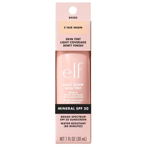 „elf Halo Glow SPF50 2 Fair Warm Skin“ atspalvis, 30 ml