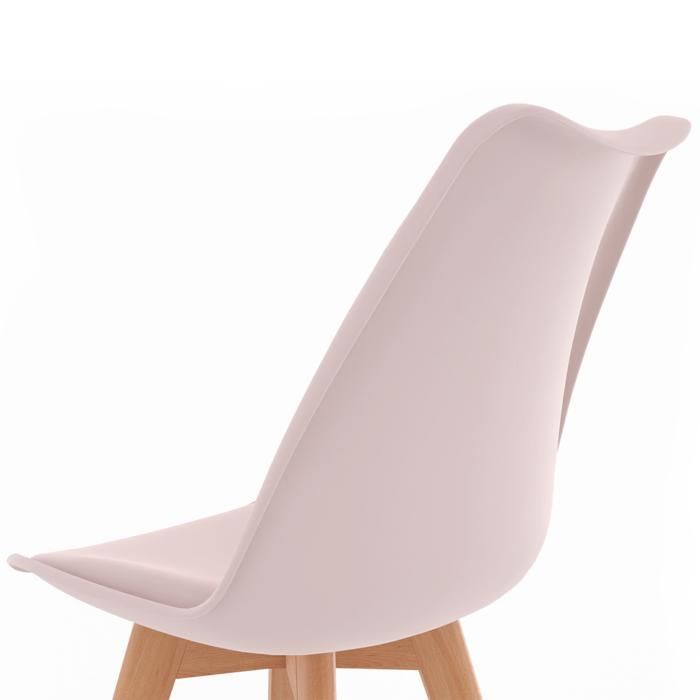 IDMARKET Lot de 4 chaises scandinaves SARA mix color pastel rose, blanc, gris clair, bleu