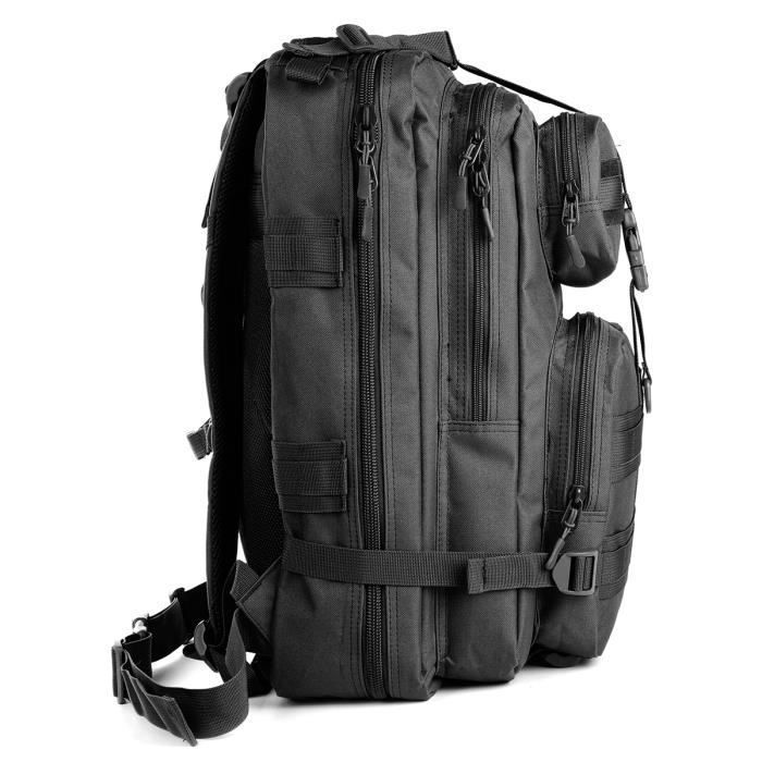 Mochila táctica - 36L - 900D Molle - Puerto USB - Impermeable Negra