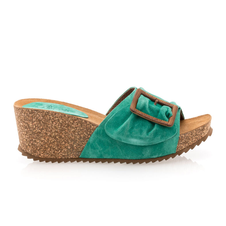Grønne sandaler / sko med åpen tå til dame