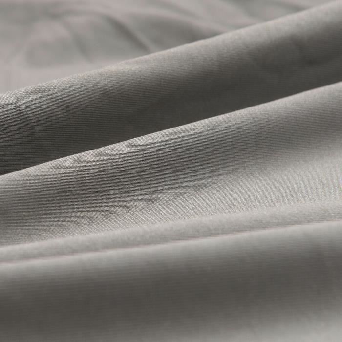 Funda para sofá de 3 plazas - MONDEER - Gris - Poliéster - Funda extraíble - Elástica