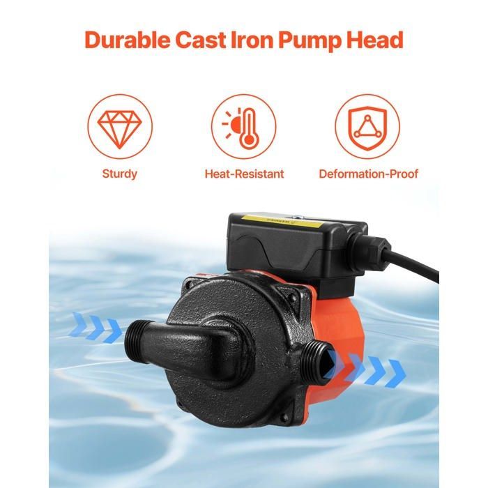 Bomba de recirculación de agua caliente VEVOR - 38 L/min - Sistema de bomba de circulación instantánea - Control de 3 velocidades