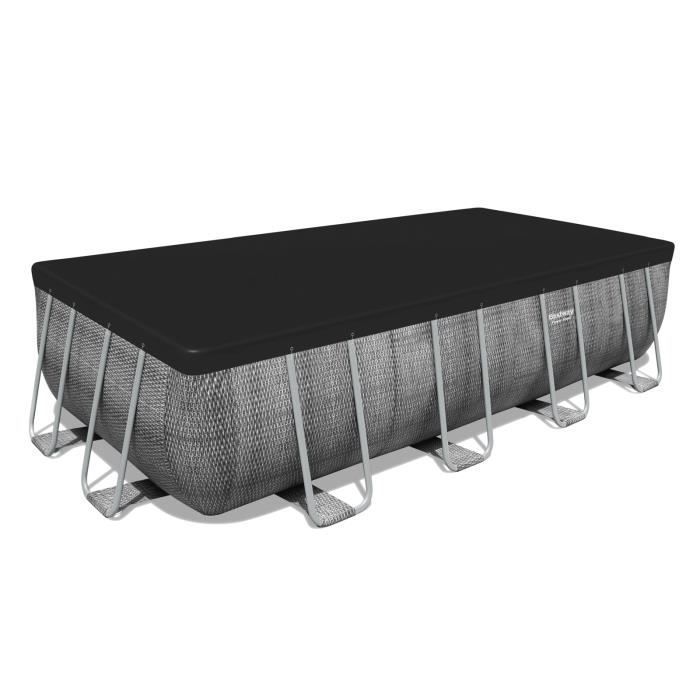 BESTWAY Power Steel™ Tubular Above Ground Pool Kit - 549 x 274 x 122 cm - Rectangular (Includes pump, ladder, cover)