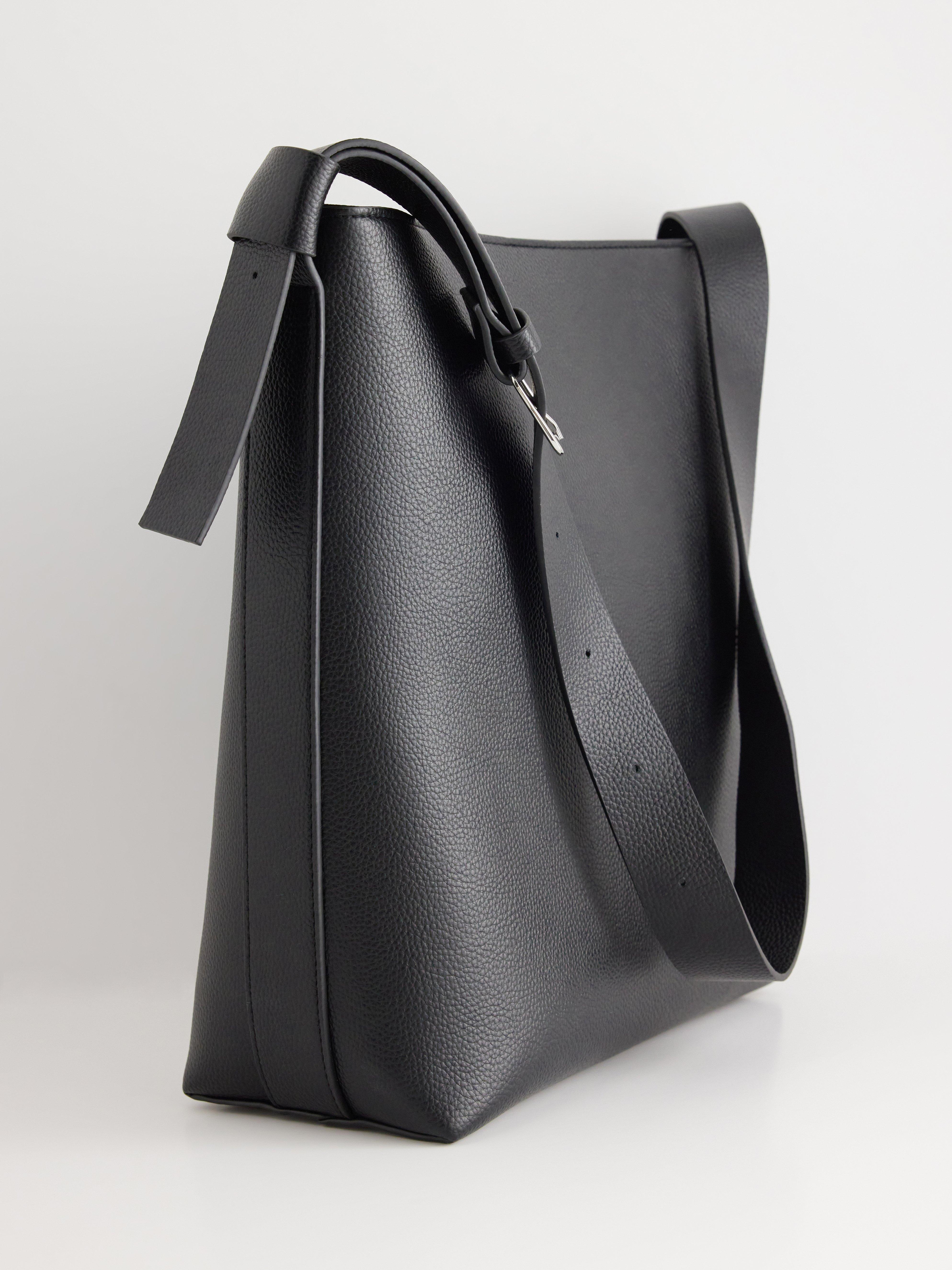 Shopper i läderimitação Preto