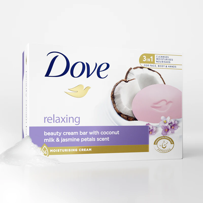 Pastilha de limpeza cremosa Dove Relaxante com Coco
