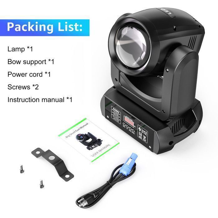 UKing Faro da palcoscenico DMX512 da 250W - Testa mobile a LED con fascio luminoso, GOBO e prisma da 18