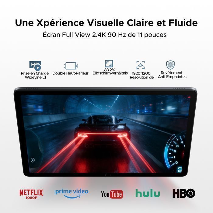 AORLYM P11 Pro Android 16 Tablette Tactile,2,4K IPS Écran Tablette avec Stylet,48Go+128Go Tablette 11 Pouces, 8800mAh,Gemini AI-Noir