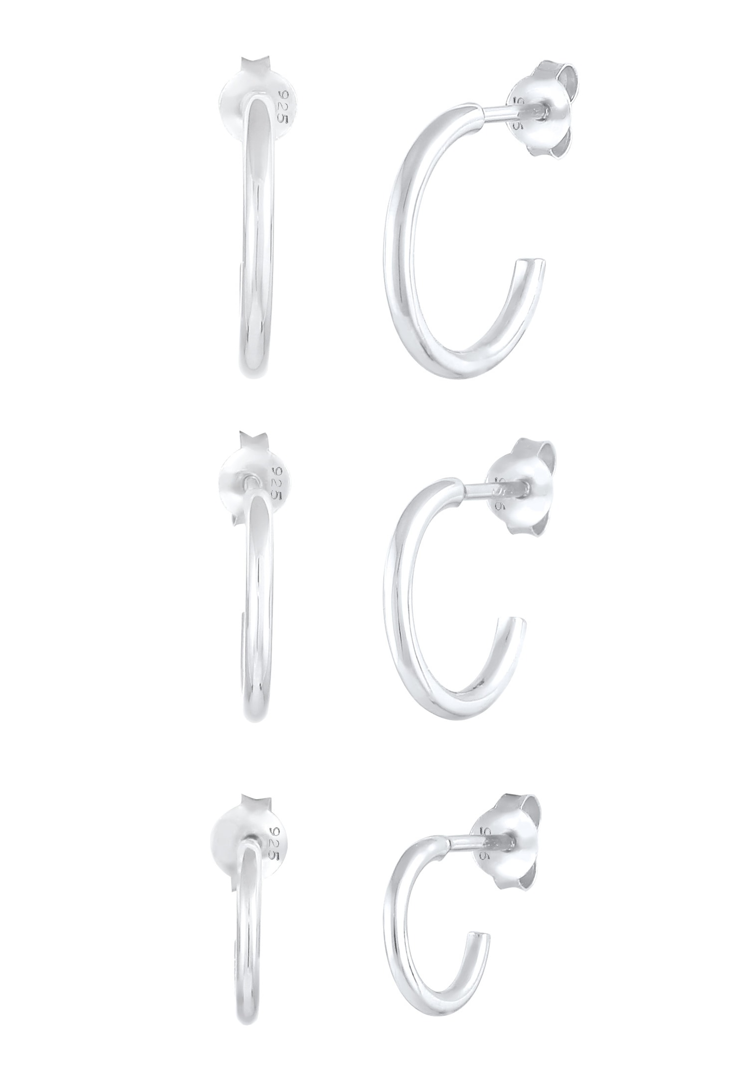 Elli Tendance Basique Boucles d'Oreilles Femme - (925/1000) Argent