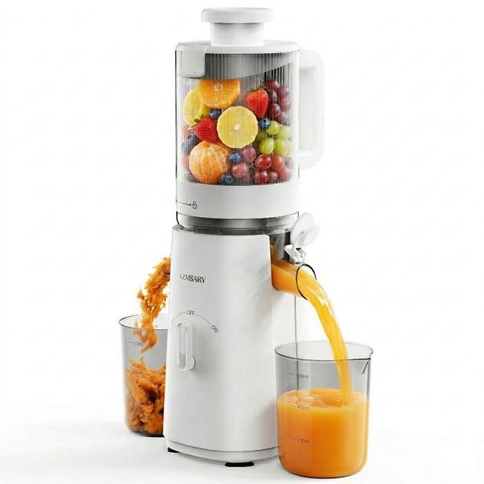 Fruit and Vegetable Juicer with 120mm Feed Chute - 1.5L Capacity - 99.6% High Juice Purity - White