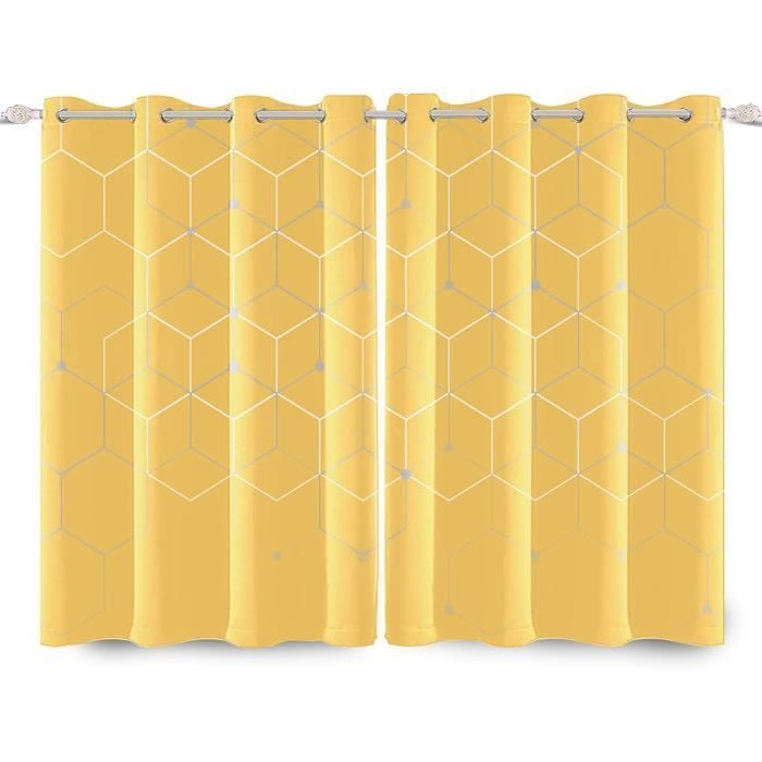 Minimalist Nordic Style Hexagon Blackout Curtains - Brand - 2 Panels - 90x270cm