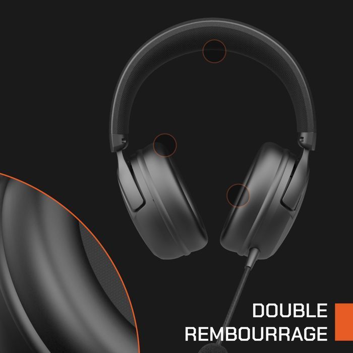 Wireless gaming headset - NOVA GAMING - Atlas - Detachable microphone - RGB LED - Black