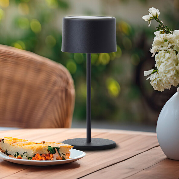 LED-Akku-Tischleuchte Helio, schwarz