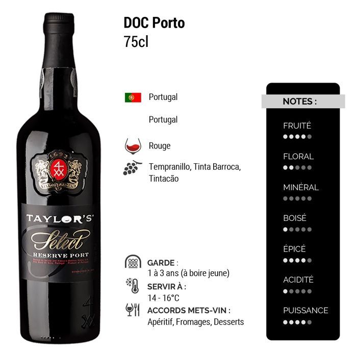 Taylor's Porto Select - Vinho Tinto Português (6x75cl) Doce