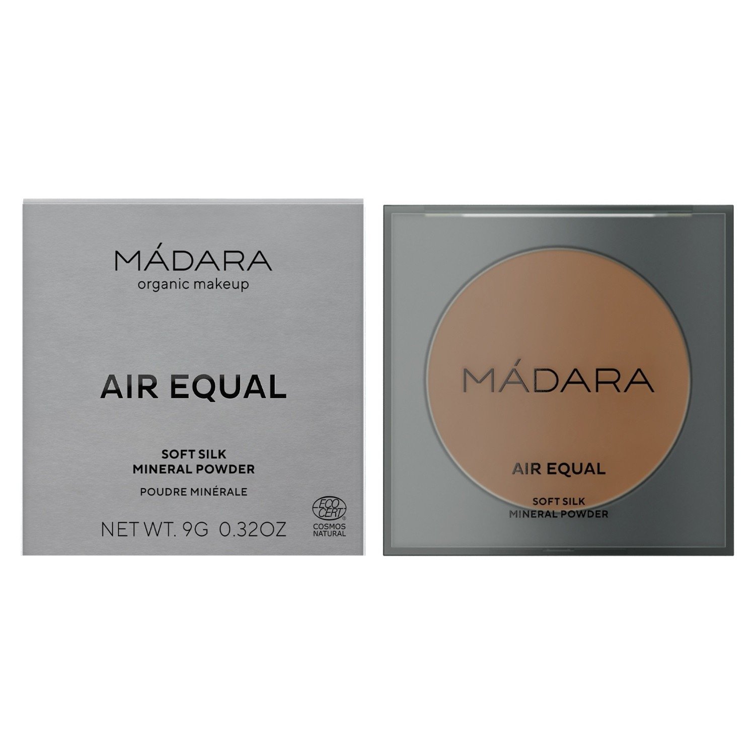 MÁDARA Powder AIR EQUAL hodvábny minerálny púder, č. 0 Transparentný - 9 g