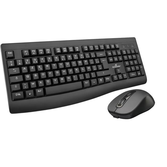 Set tastiera e mouse - BLUESTORK - PACCHETTO UFFICIO RICARICABILE - Wireless - Nero