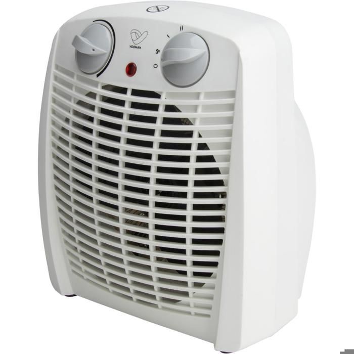 Aquecedor portátil com ventilador de 2000 W - Branco - Voltman
