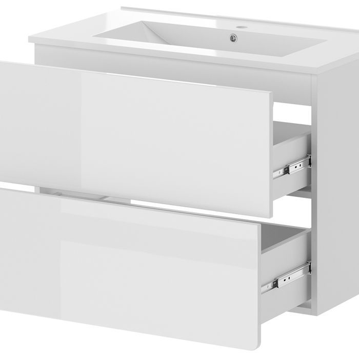 Set di mobili da bagno Izan, composto da due pezzi, colore bianco, Vicco 41537
