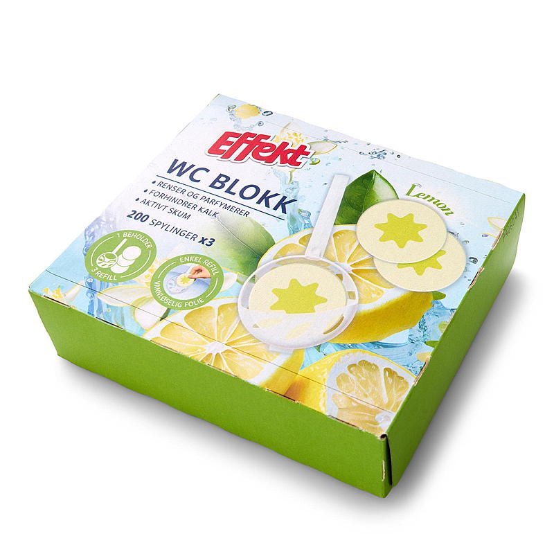 Effekt WC-blok 3-pak, Citron, Easy Load, Effekt