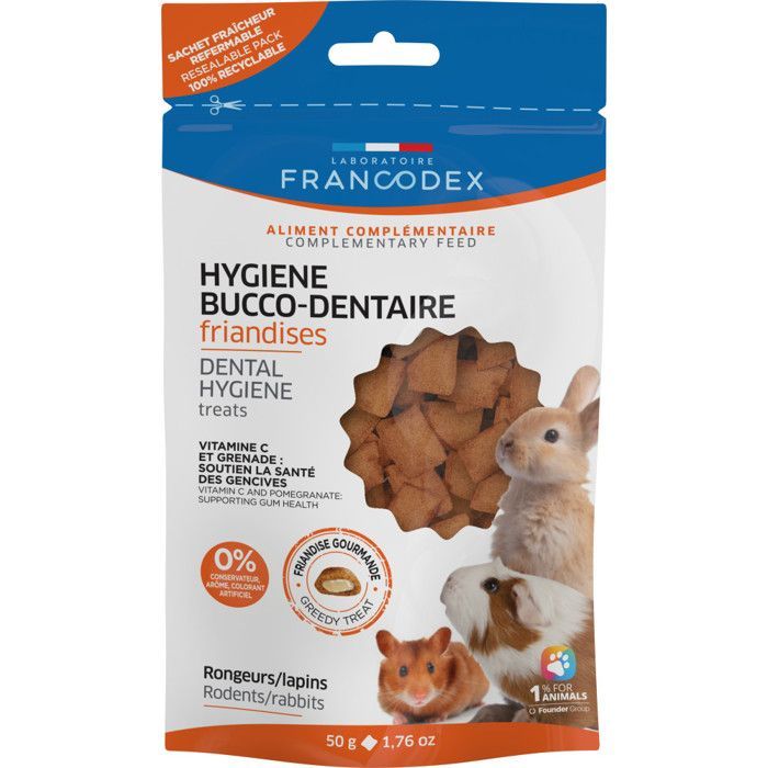 Francodex Golosinas de Higiene Bucal 50g para Roedores y Conejos