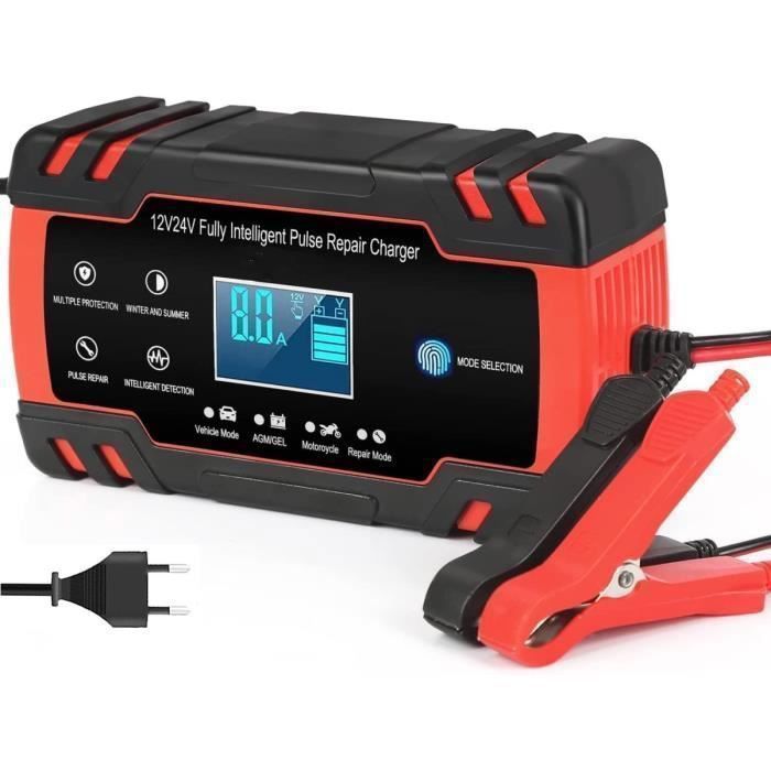 Cargador de baterías HUAFIY - 12/24V - 8A - 150AH - Inteligente y con pantalla táctil