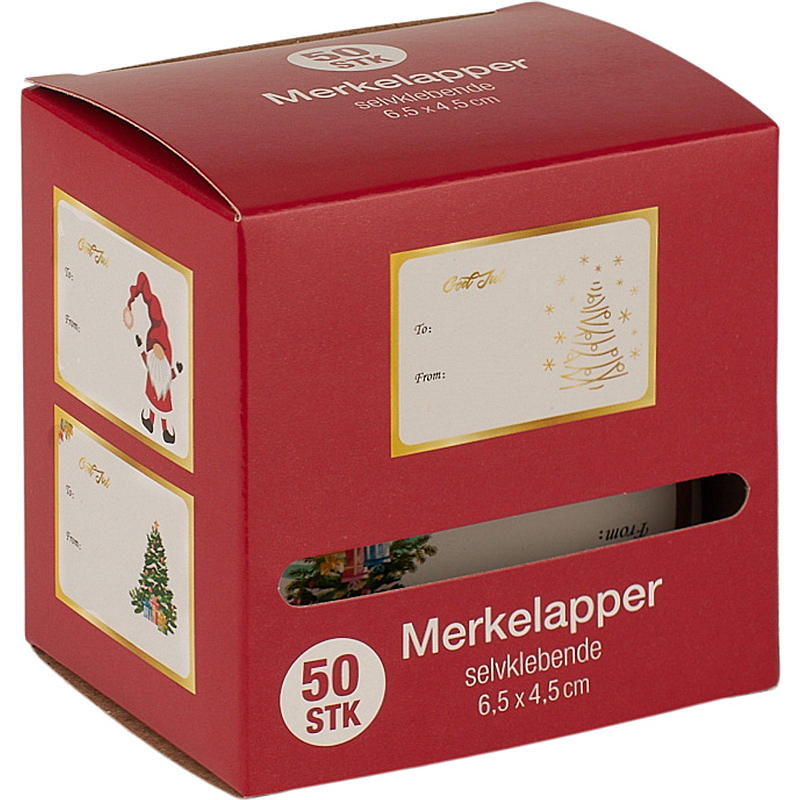 Hem Presentetiketter 50-pack i låda, självhäftande