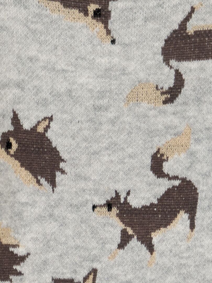 Jacquard gebreide trui - GRIJS