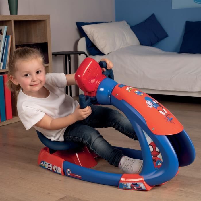 Smoby - Spidey - V8 Driver - Driving Simulator for Children - Adjustable Seat - Sounds and Lights - Batteries Not Included