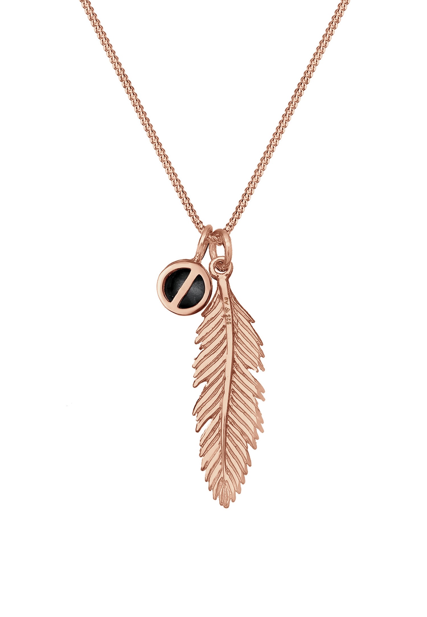 Elli Femmes Pendentif Plume Boho avec Cristal en Argent Sterling 925