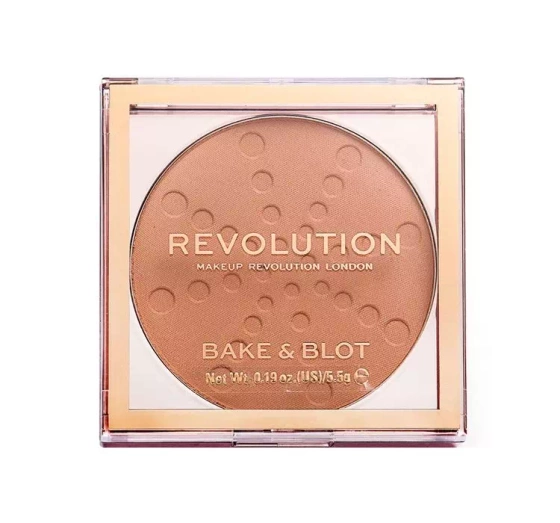 Makeup Revolution Bake & Blot puder matujący Peach 5,5g