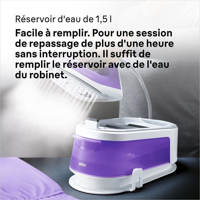 CareStyle 1 Steam Generator - BRAUN - IS1014VI - 6 bar - 1.5 L - Purple / White