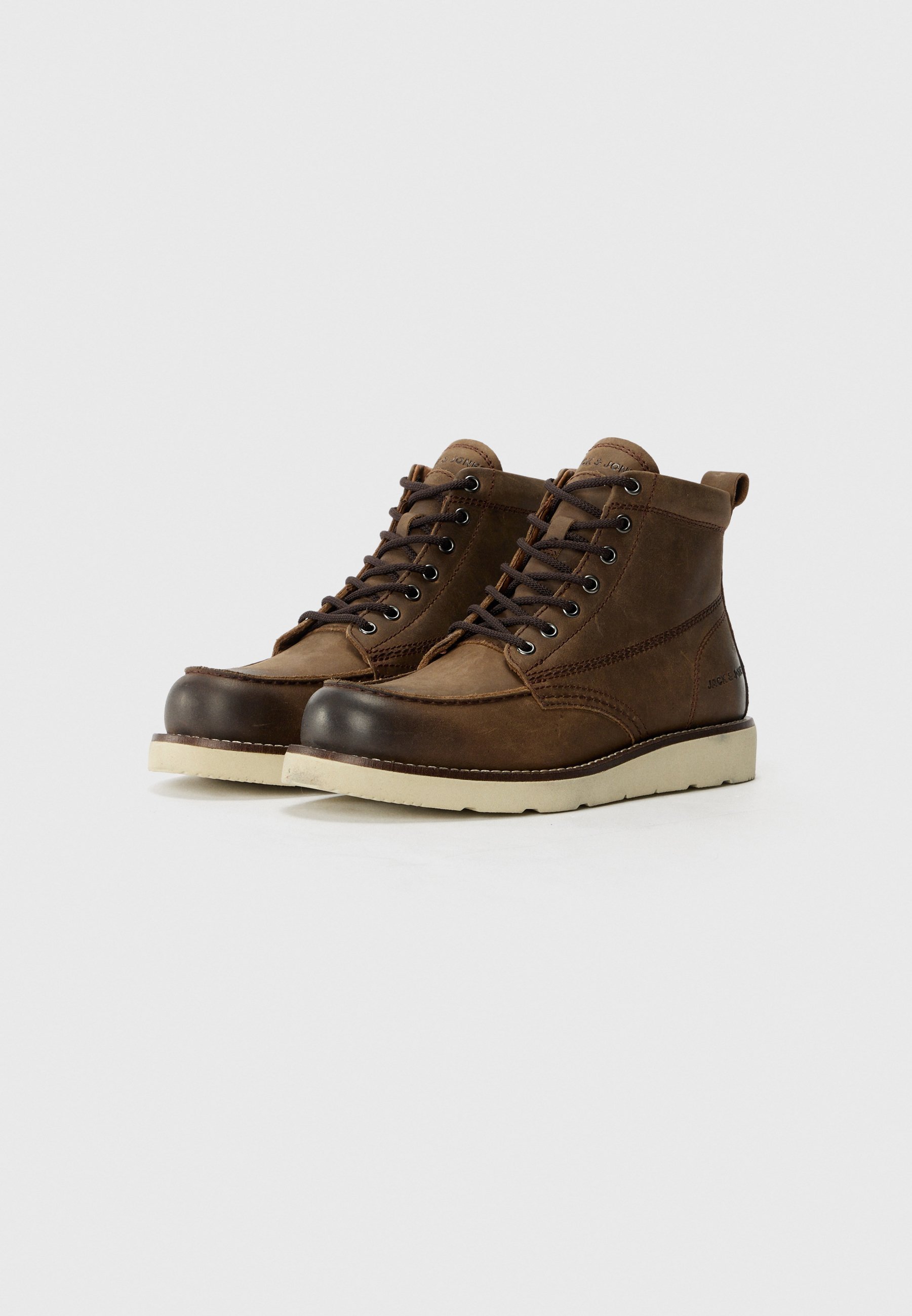 Jack & Jones JFWTORONTO BOOT - Enkellaarsjes met vetersluiting - bruine steenkleur