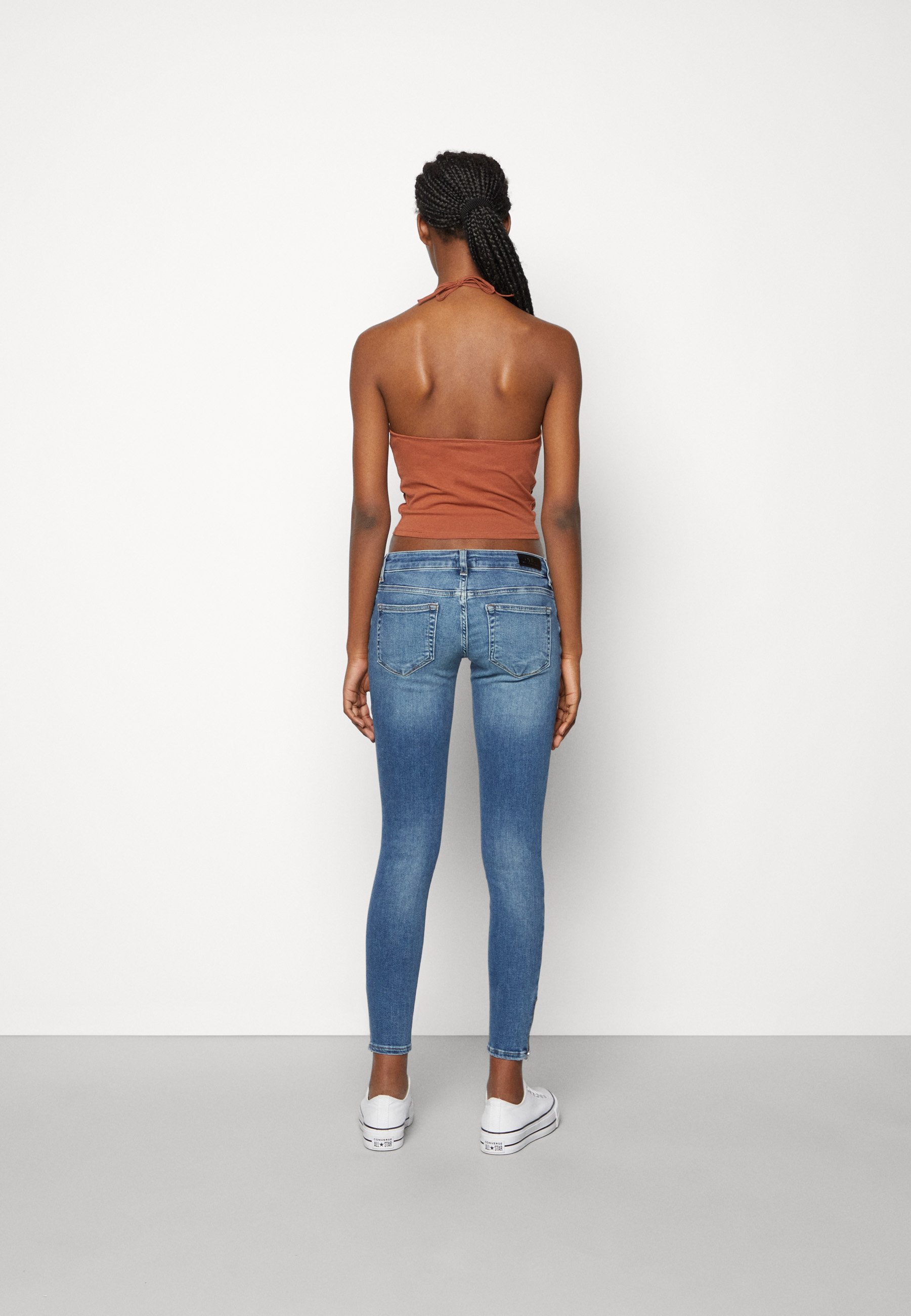 SOLO ONLCORAL SKINNY ZIP ANKLE - Jeans Skinny Fit - denim blu medio