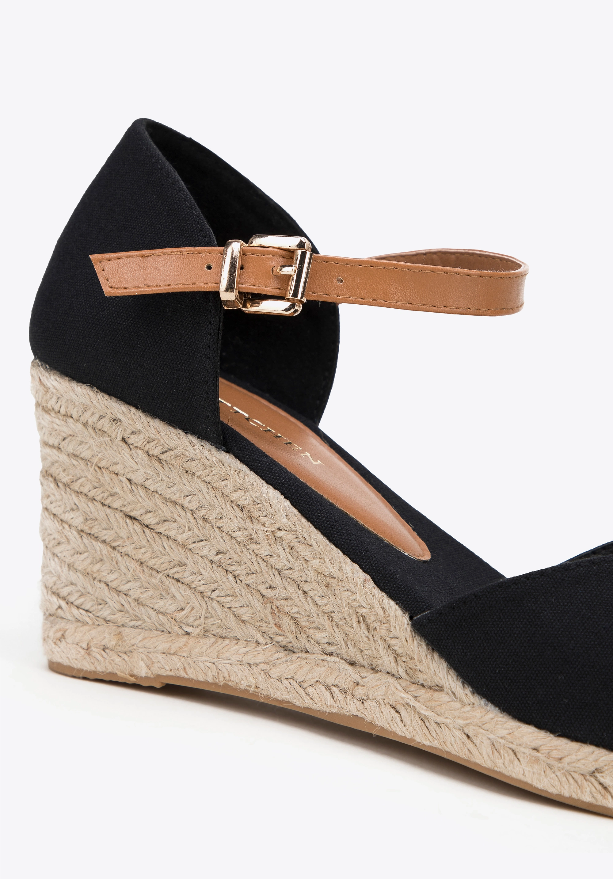 Damskie espadryle z zapięciem na pasek czarne