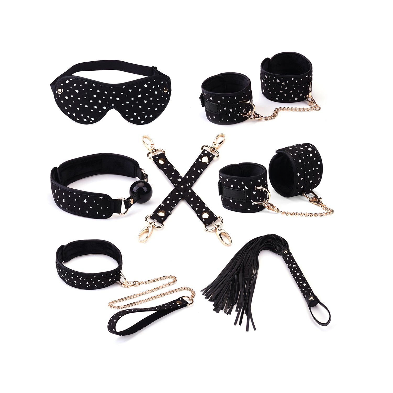 Liebe Seele Stary Nights 7stk Bondage Kit Black Starry PU
