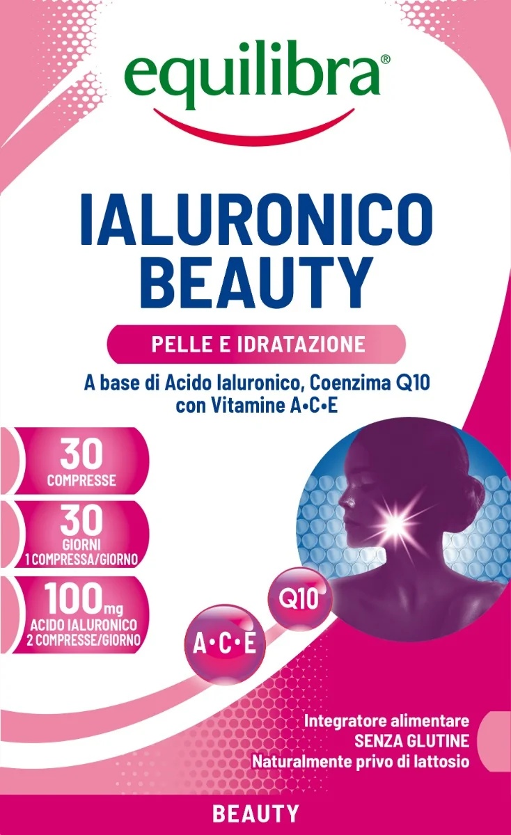 EQUILIBRA Equilibra Hyaluronic Beauty 30 tabletten. Gehydrateerde huid beschermd tegen vrije radicalen.