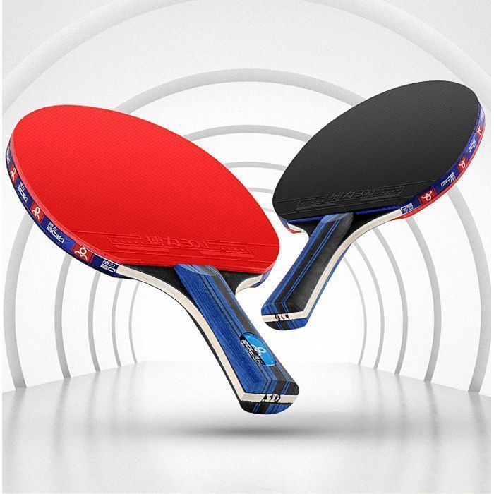 Professionele pingpongracketset, 2 tafeltennisrackets, 3 ballen en tas (horizontale slag / lange steel)